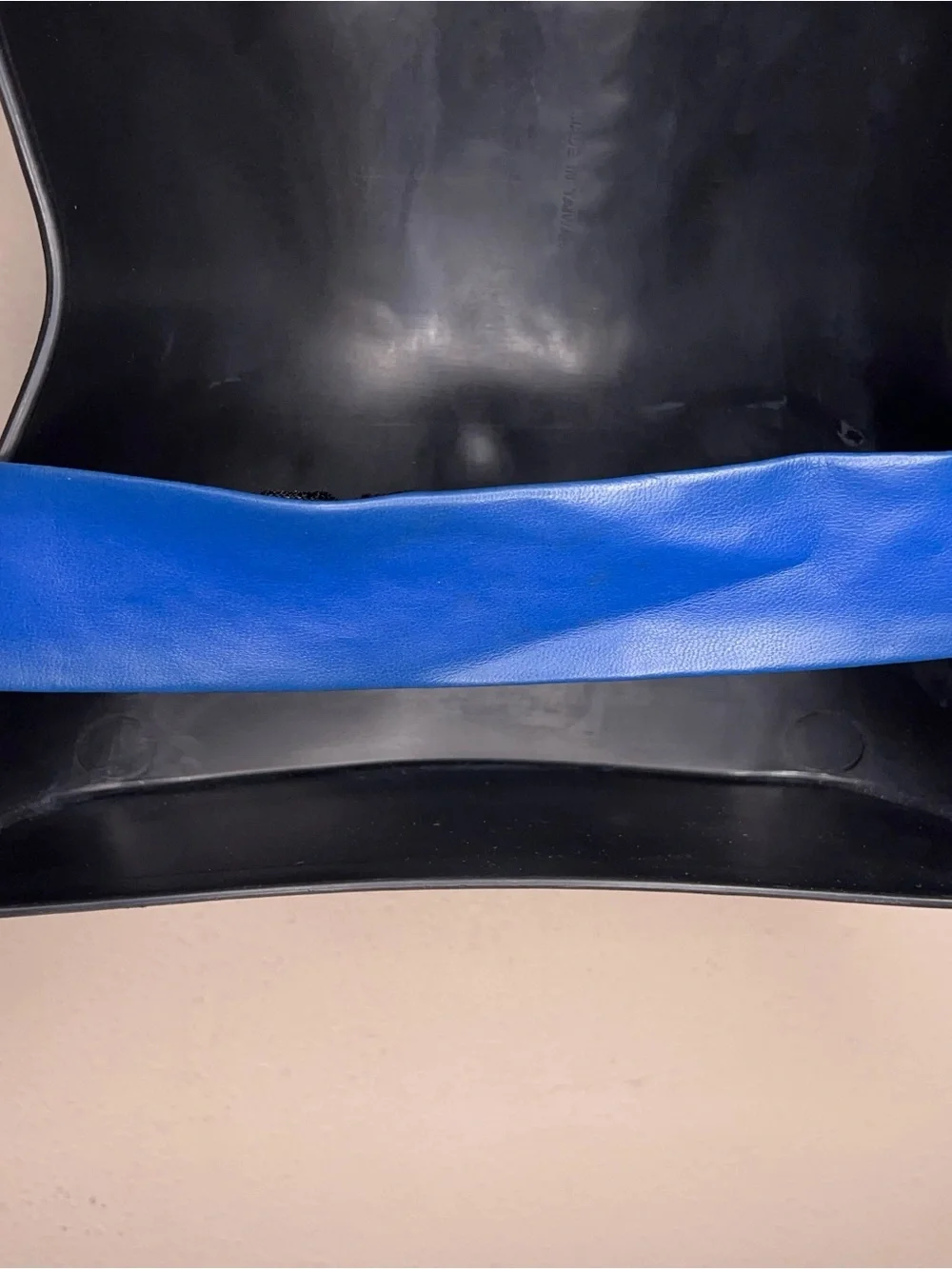 Vintage 80s XS Royal Blue Belt Vinyl Vegan Retro Clip Buckle Accent